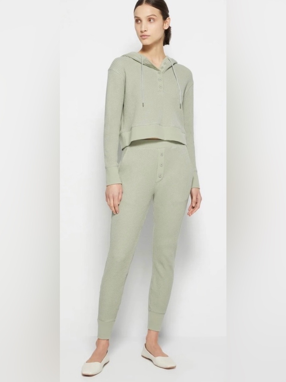Jonathan Simkhai Standard Savannah Waffle Jogger in Willow